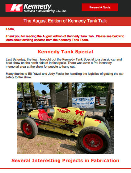 Read Kennedy Tank's August 2023 Tank Talk (pdf)